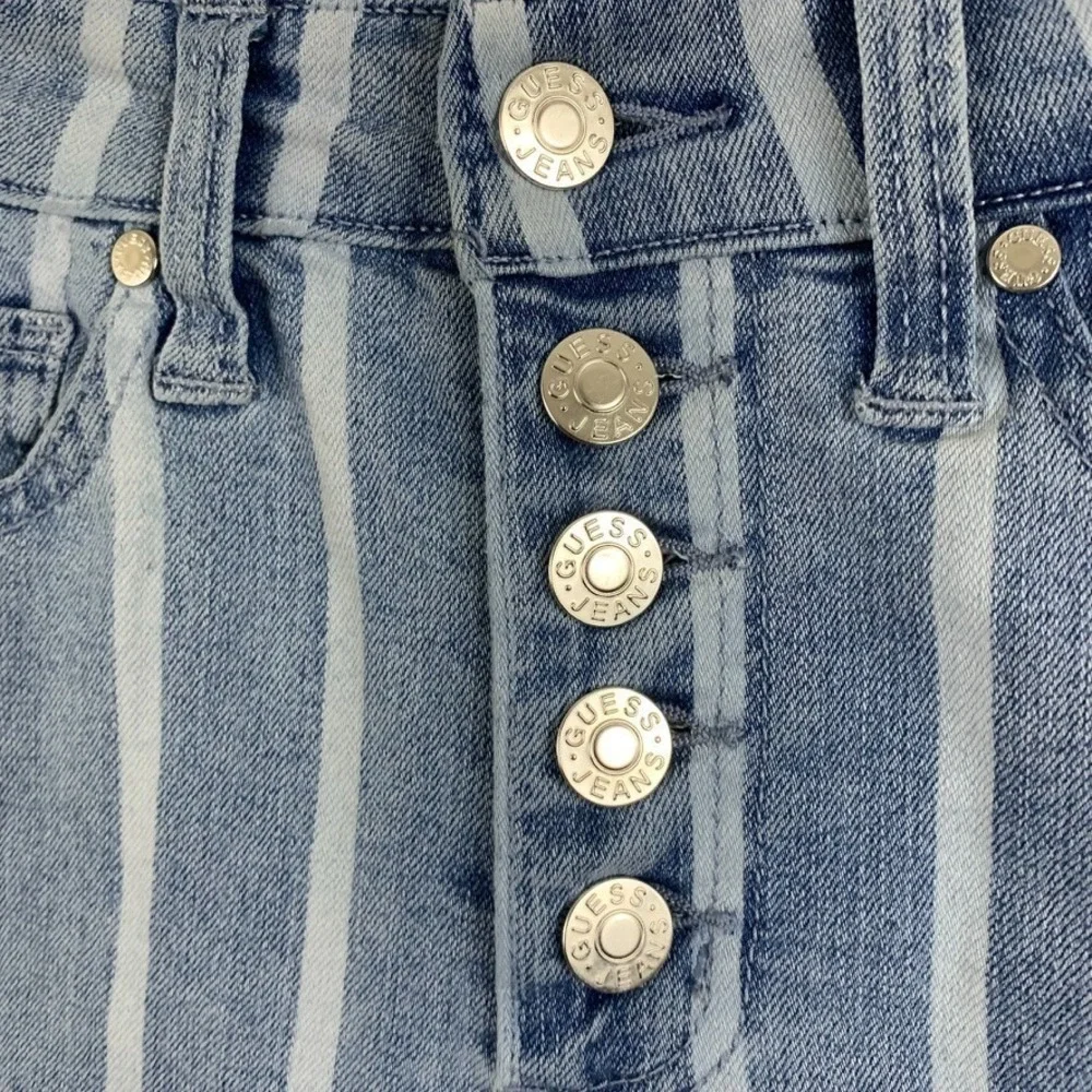 Guess Womens Jeans Striped High Rise Button Fly Skinny 24 Y2K - Picture 3 of 10